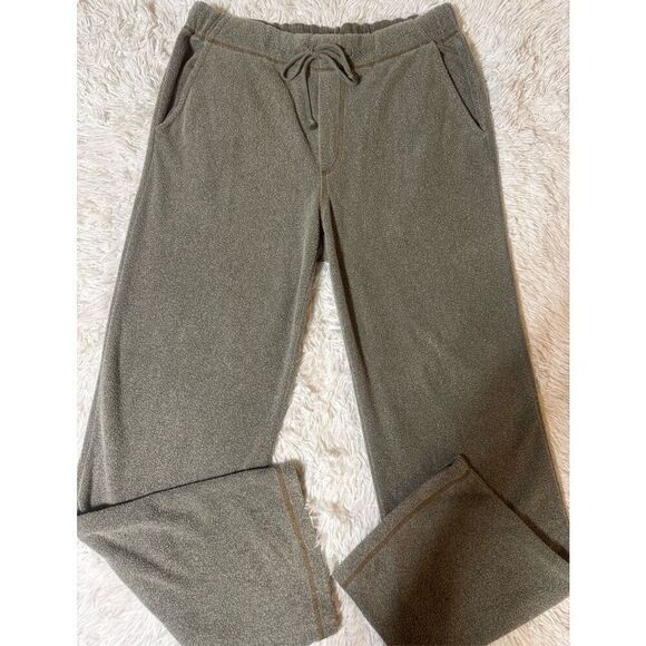 Men's terry cloth drawstring elastic waist olive sweatpants 34x33 - Picture 2 of 7
